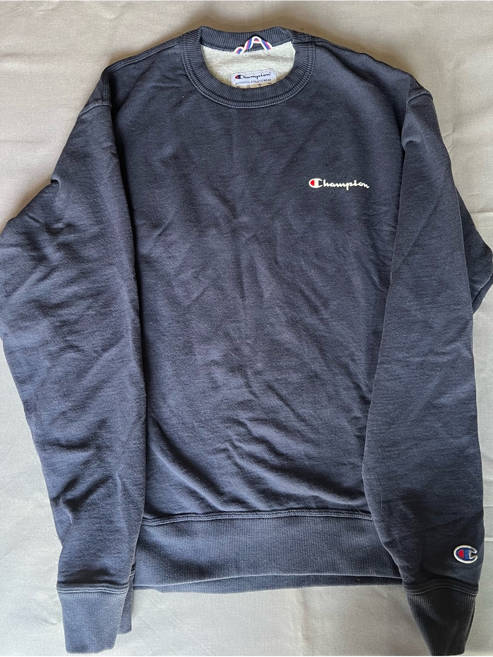 Champion Men's Black Crewneck Sweatshirt with Embroidered Logo